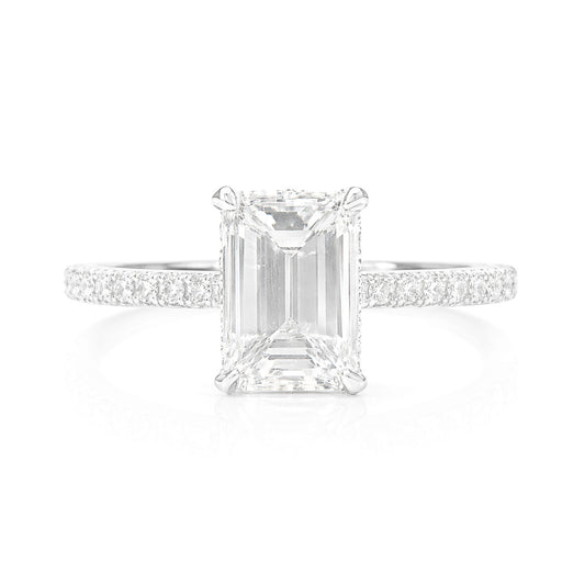 18K Emerald-cut Colorless Diamond Ring - 1.756ct