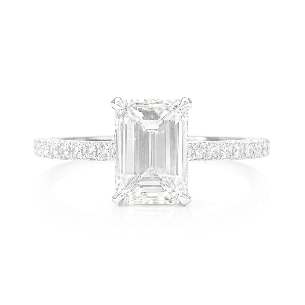 18K Emerald-cut Colorless Diamond Ring - 1.756ct