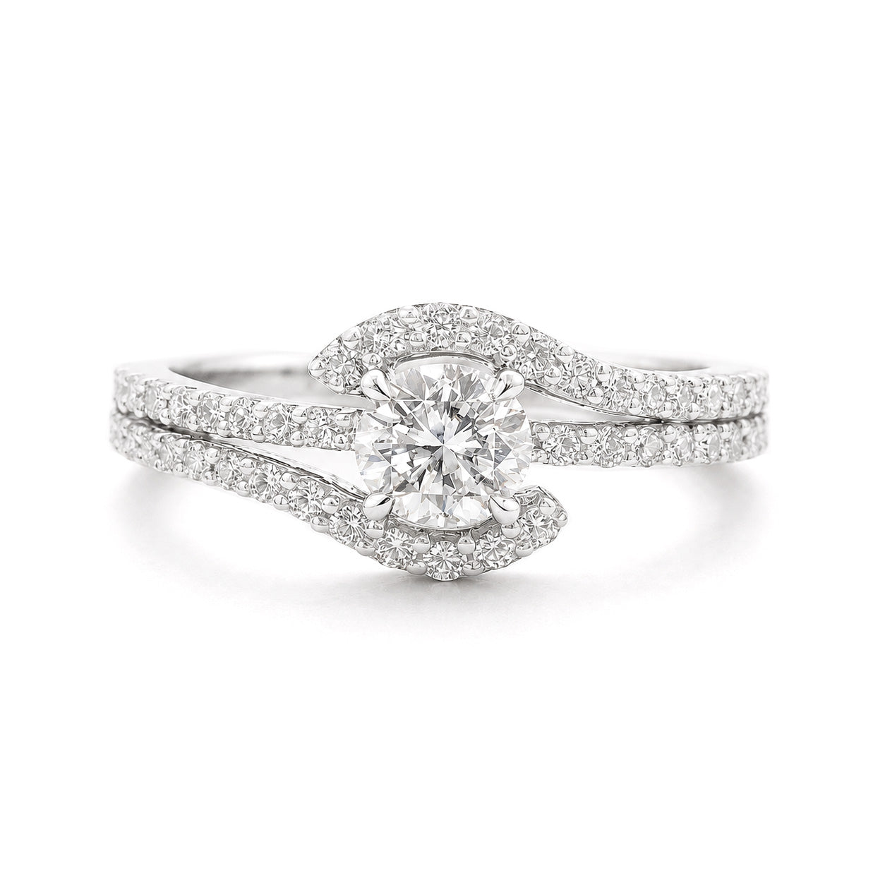 18K 無色E ダイヤモンドリング 1.362ct VS1 ラウンドカット