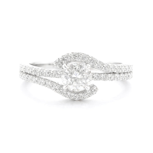 18K Round-cut Colorless Diamond Ring - 1.362ct