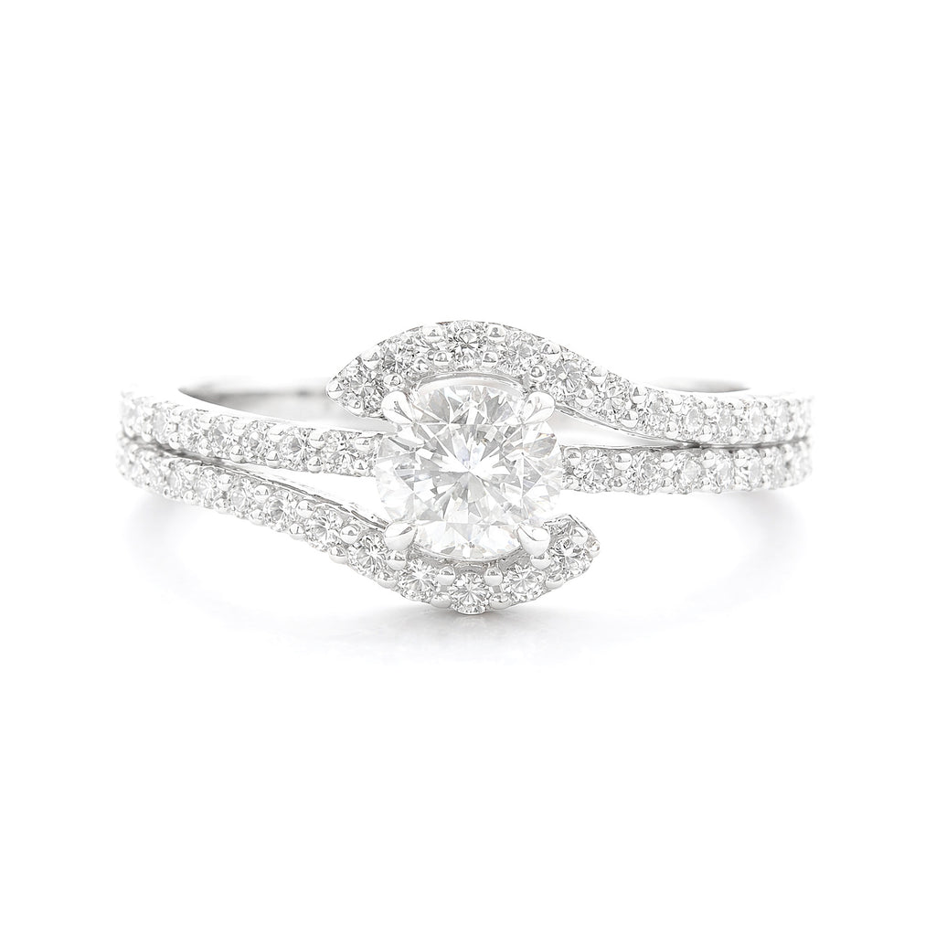 18K Round-cut Colorless Diamond Ring - 1.362ct