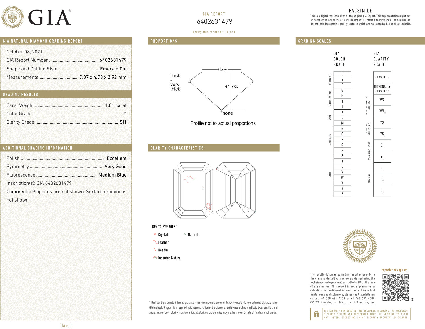 18K 無色D ダイヤモンドリング 1.92ct SI1 エメラルドカット