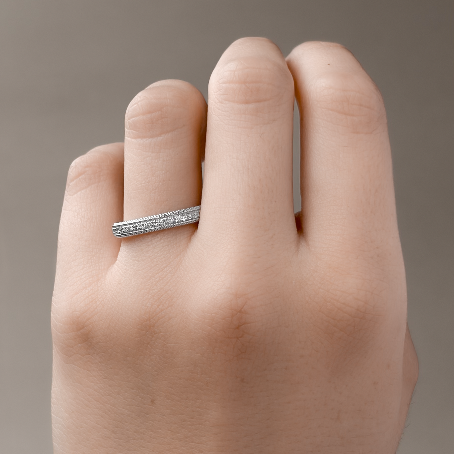 18K Milgrain Diamond Ring - 0.2ct