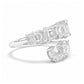18KWG ほぼ無色G 天然ダイヤモンドリング 1.35ct エメラルド・ラウンドカット