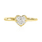 18KYG ほぼ無色G-H 天然ダイヤモンドリング 0.15ct ラウンドカット ハート形状