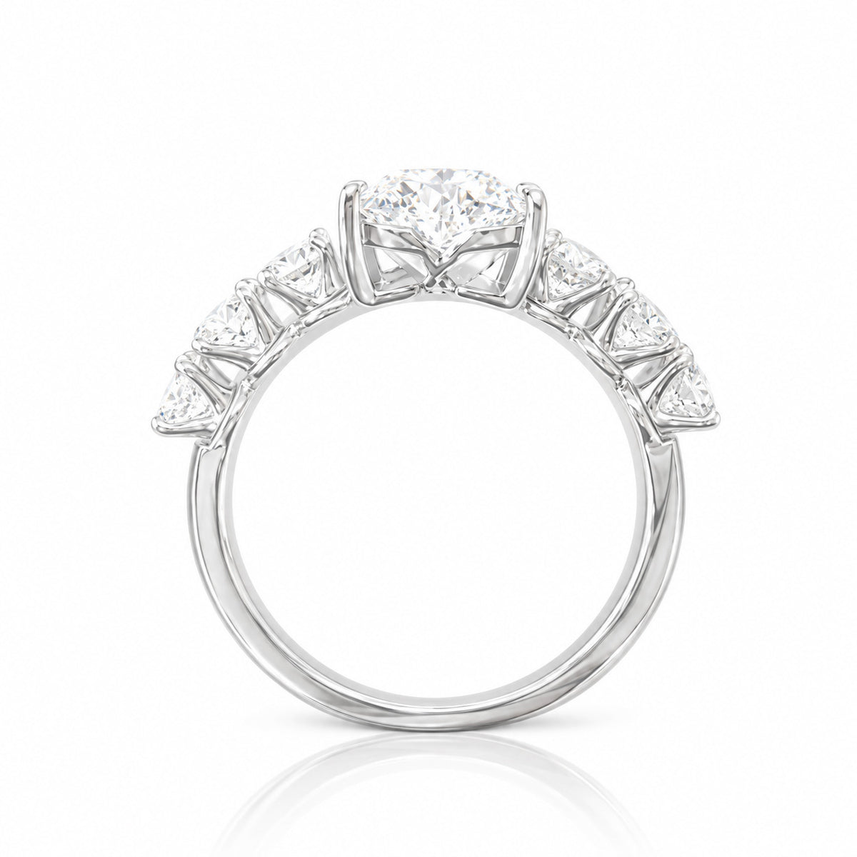 天然ダイヤモンドリング 2.511ct Heart 18KWG 横画像