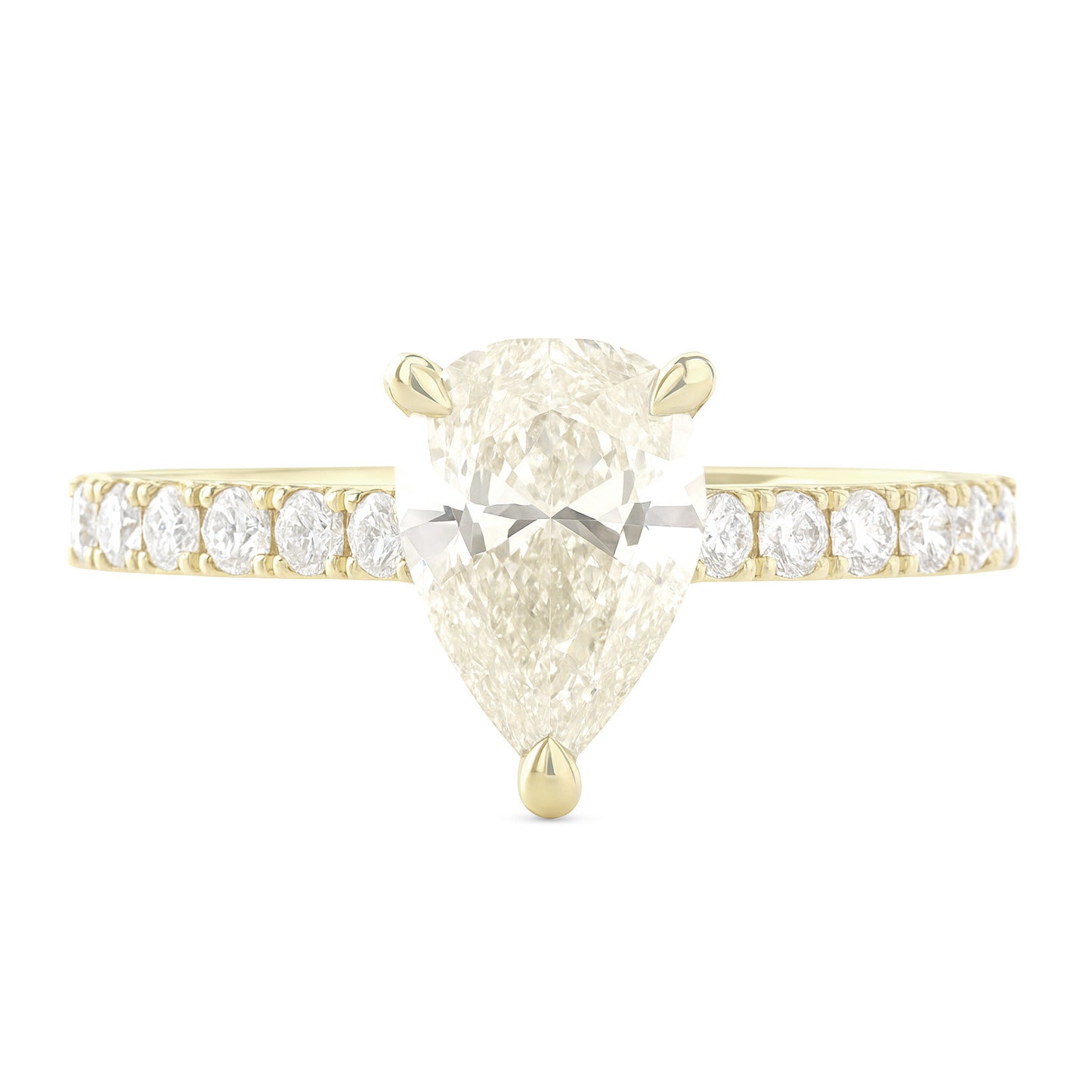 18K Pear-cut Near Colorless Diamond Ring - 1.146ct