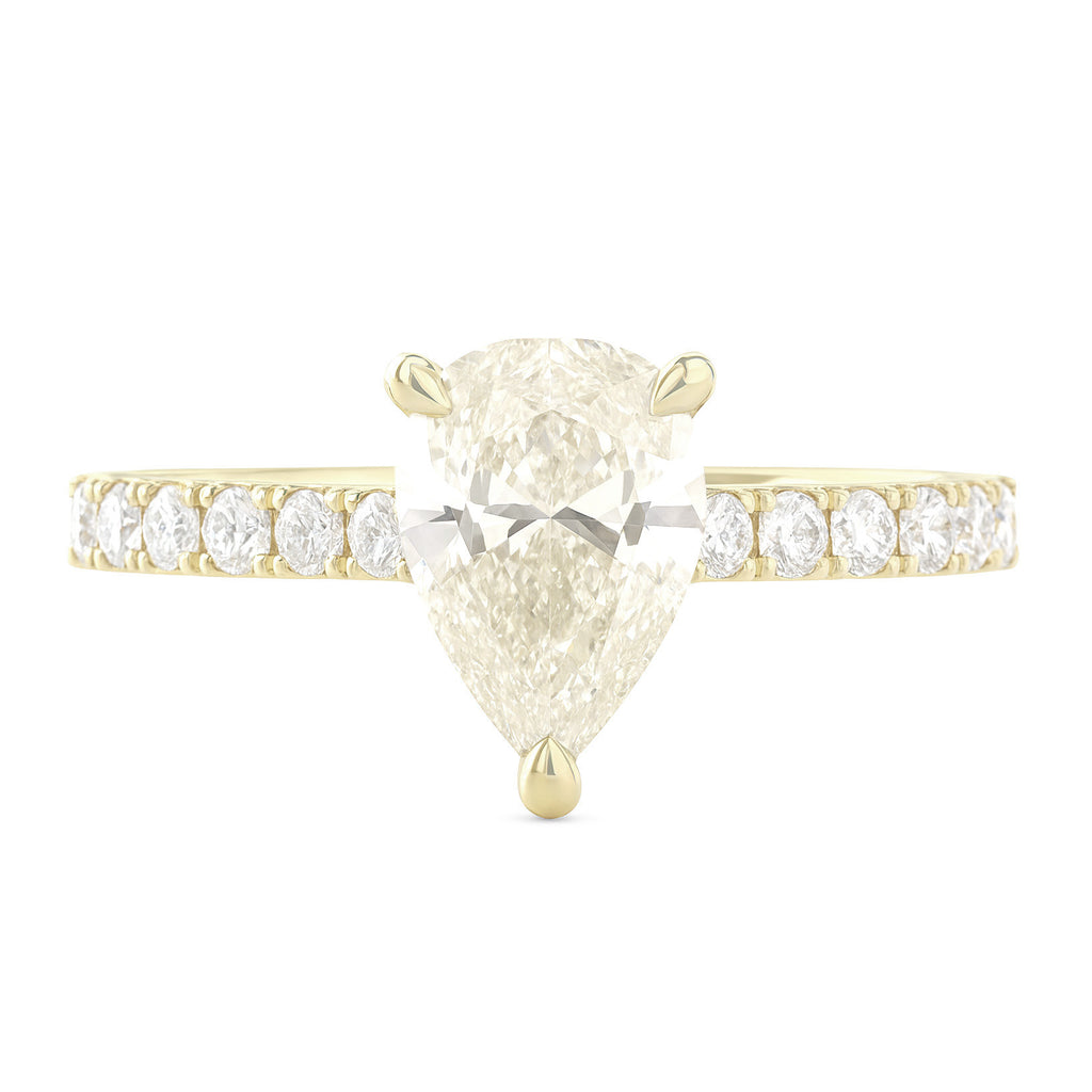 18K Pear-cut Near Colorless Diamond Ring - 1.146ct