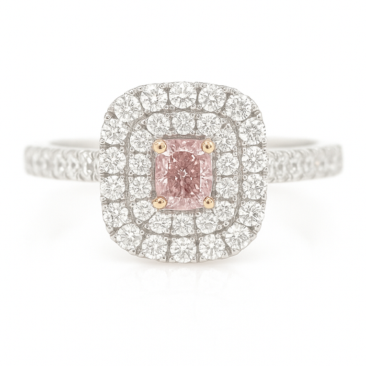 ピンクダイアモンドリング クッション 0.25ct SI2 画像