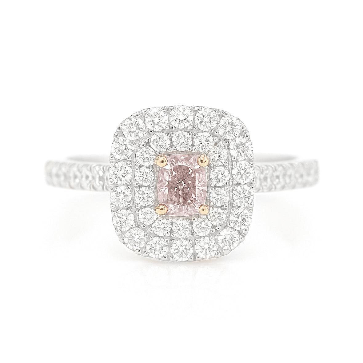 PT900 ピンク天然ダイヤモンドリング 0.25ct SI2 Very Light Pink 