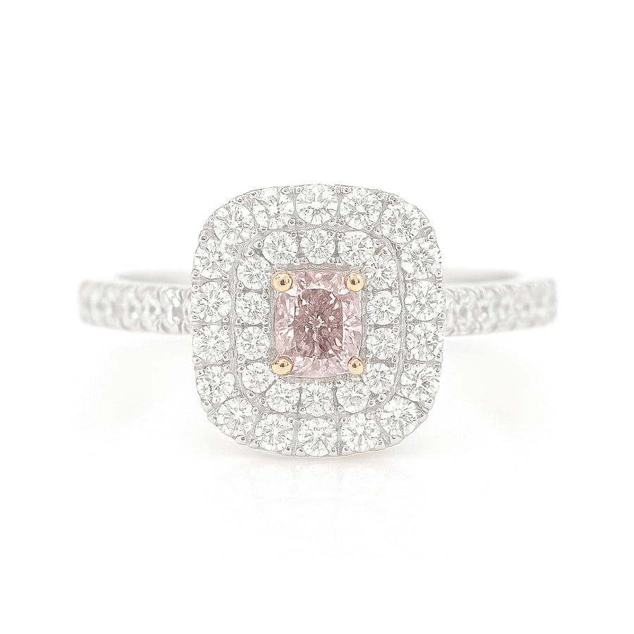 PT900 ピンクダイヤモンドリング 0.25ct SI2 Very Light Pink 