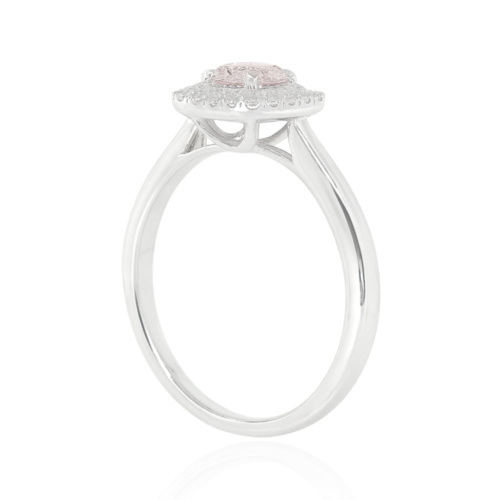 ピンクダイヤモンドリング クッション 0.419ct SI1 裏画像