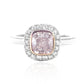 ピンクダイアモンドリング クッション 0.927ct VVS1 画像