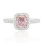 ピンクダイアモンドリング クッション 0.97ct SI2 画像