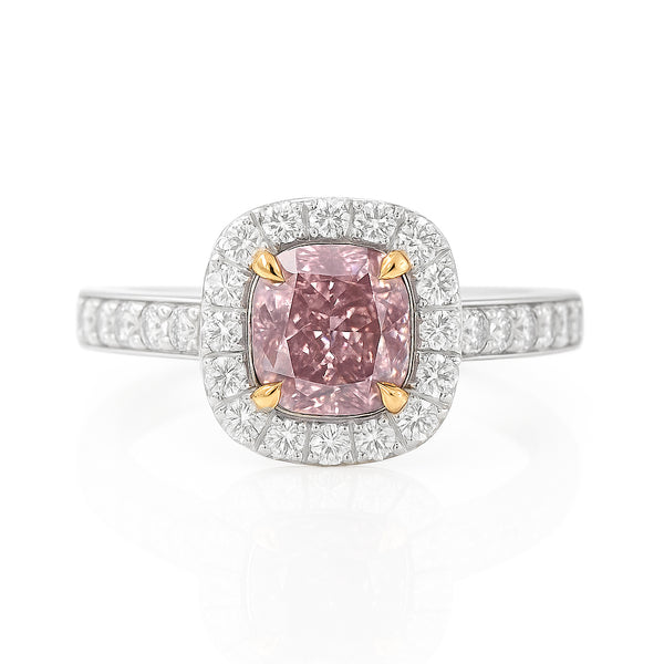 18K ピンクダイヤモンドリング 0.97ct Fancy Light Purplish