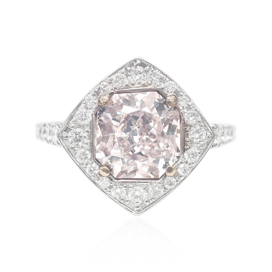 PT900 ピンクダイヤモンドリング 2.022ct Very Light Pink SI2 