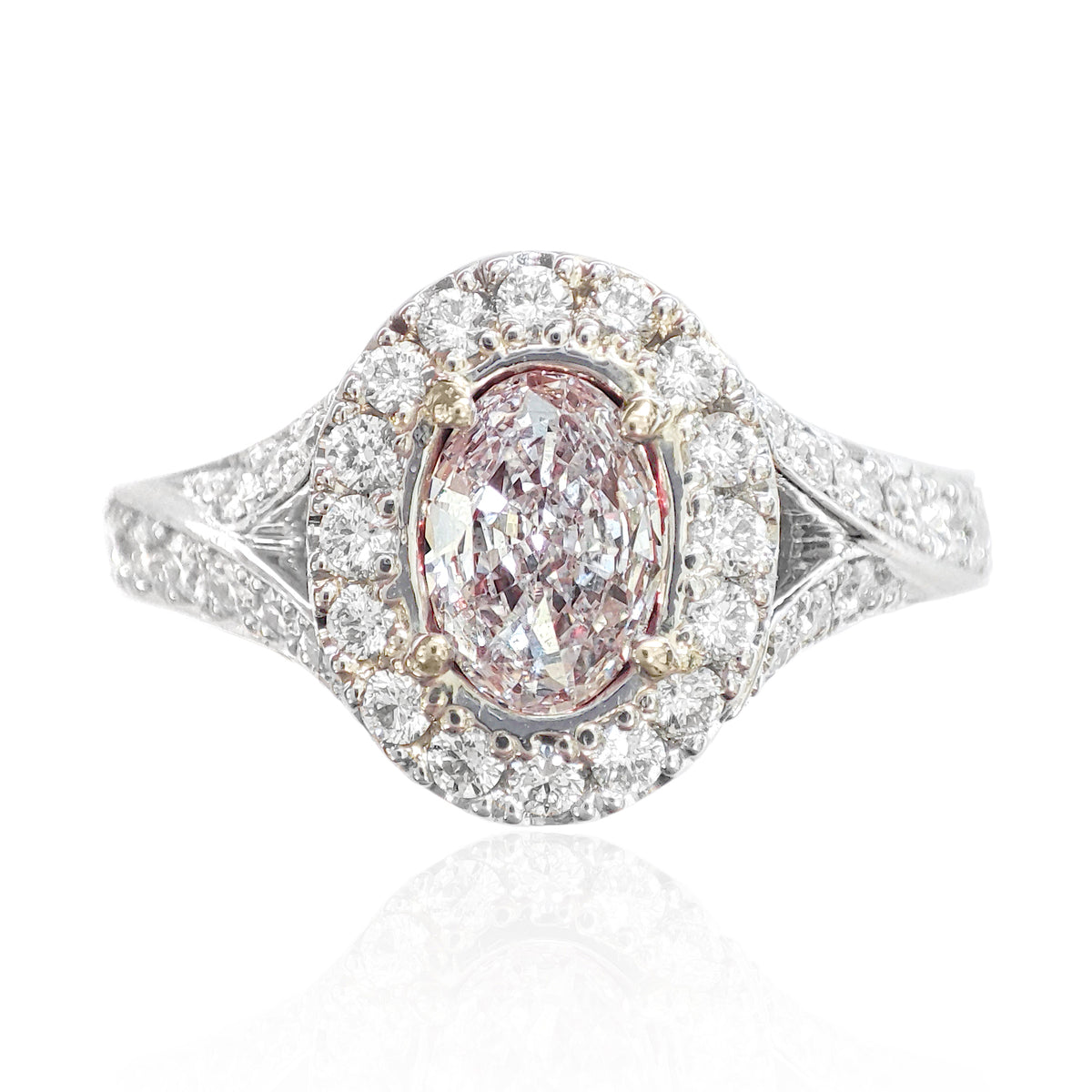 PT900 ピンクダイヤモンドリング 0.924ct Very Light Purplish Pink 