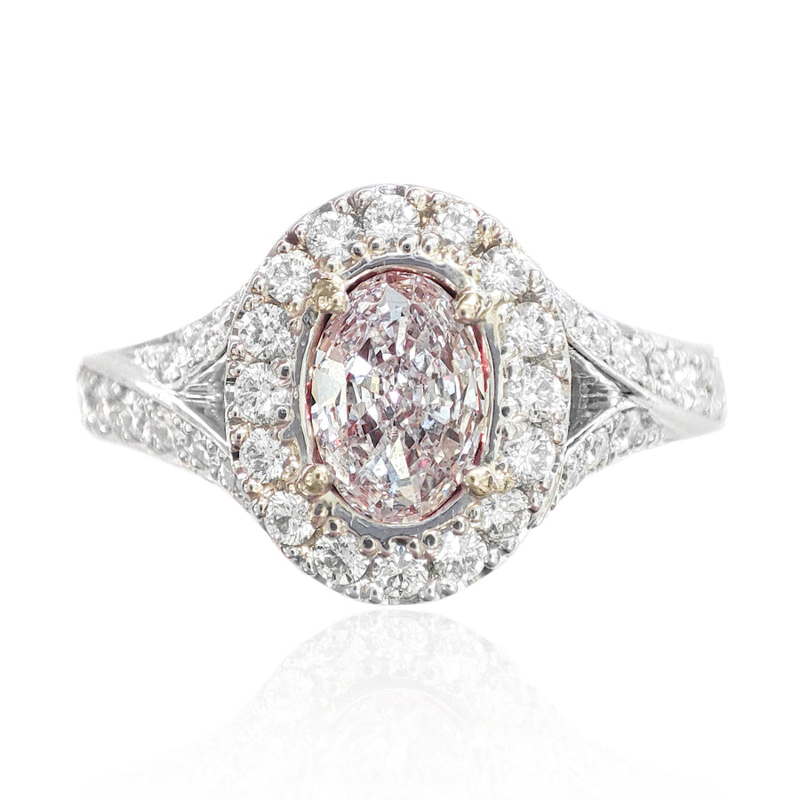 PT900 ピンクダイヤモンドリング 0.924ct Very Light Purplish Pink 