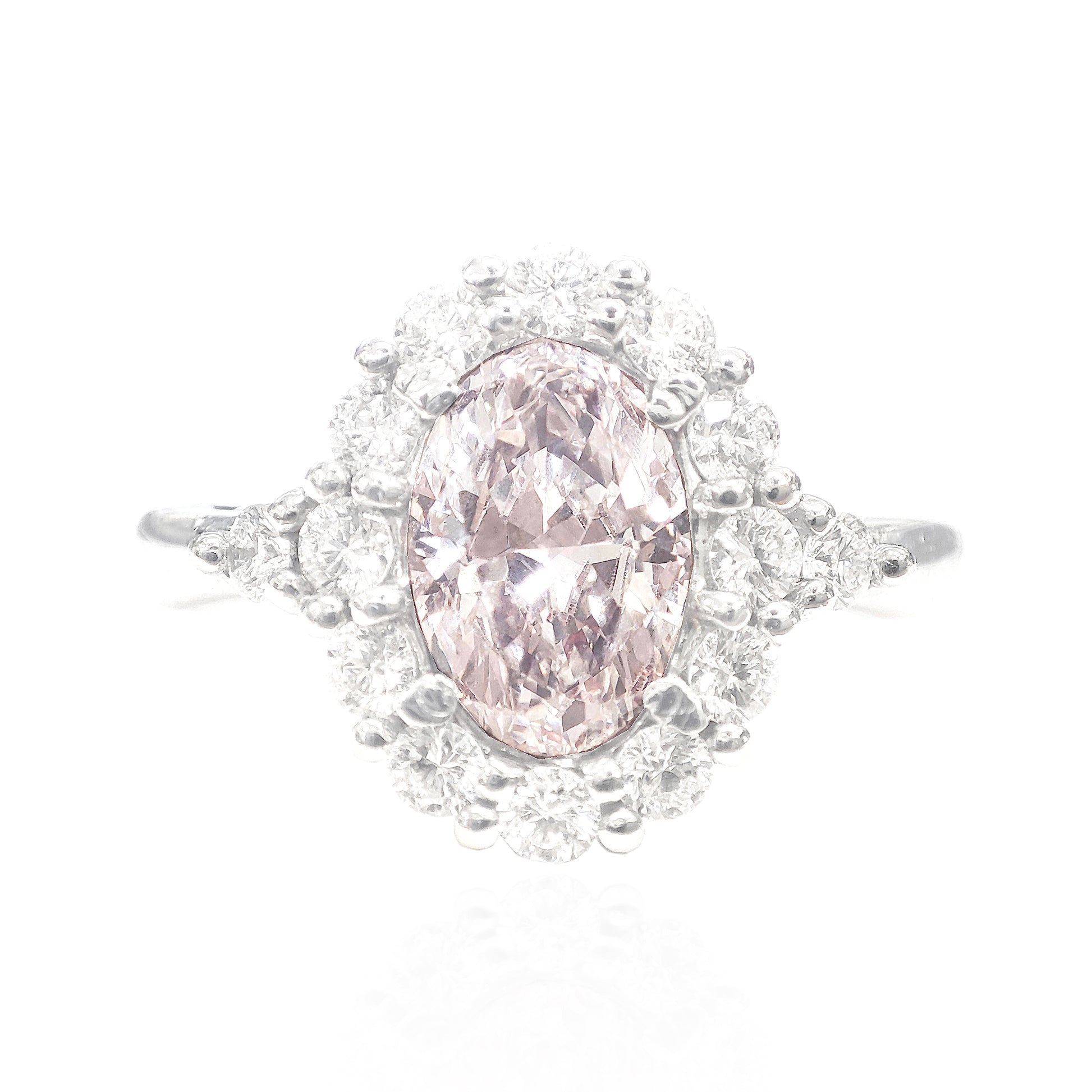 ピンクダイアモンドリング オーバル 1.286ct VVS2 画像