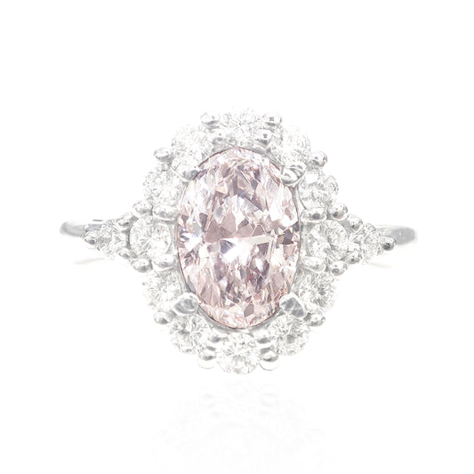 ピンクダイアモンドリング オーバル 1.286ct VVS2 画像