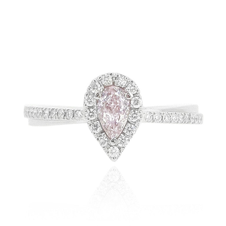 Mael Pear Very Light Pink Diamond Ring - 0.38ct 