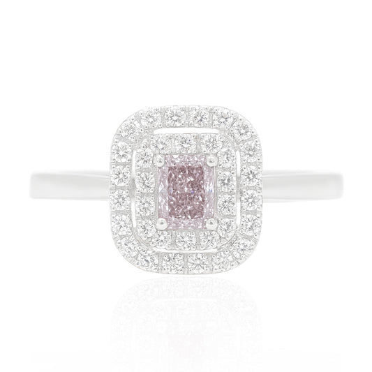 ピンクダイアモンドリング ラディアント 0.405ct SI2 画像