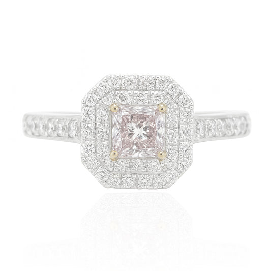 イエローダイアモンドリング プリンセス 0.995ct SI1 画像