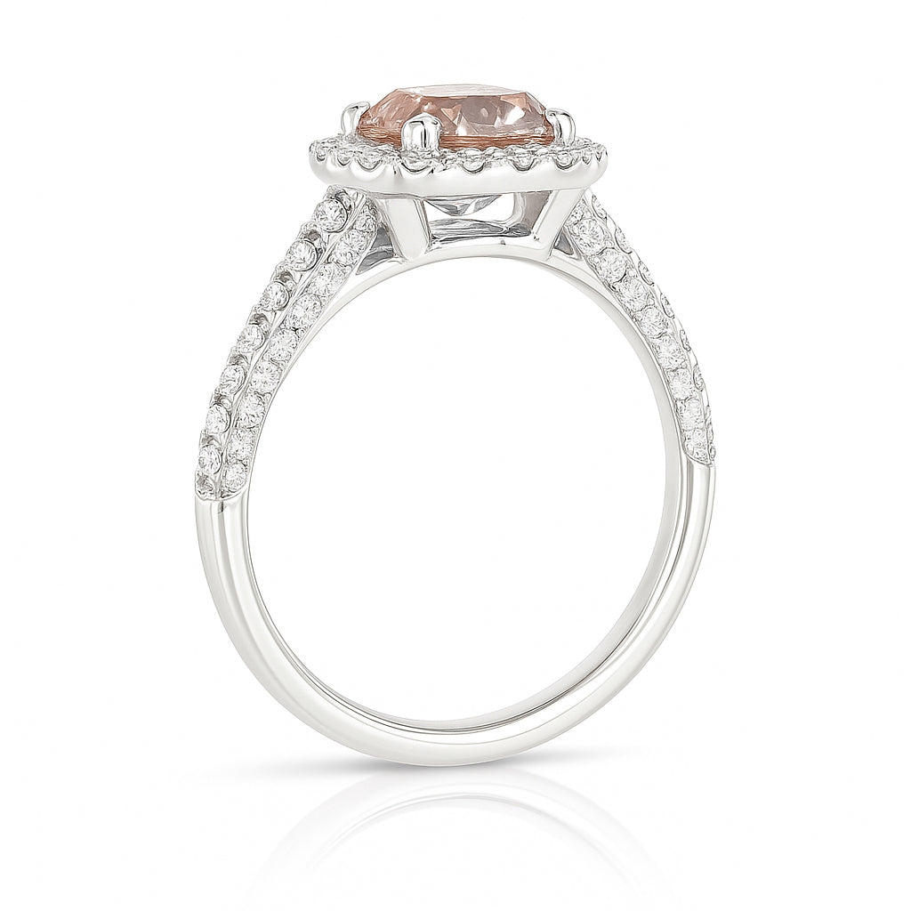 ピンクダイヤモンドリング ラディアント 1.213ct SI2 裏画像