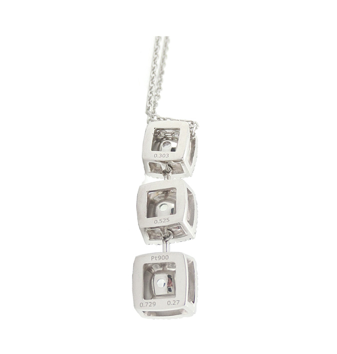 Green Diamond Necklace Ura Cushion 3色 ピンクとグリーンとブルー 1.557ct VS1&SI2
