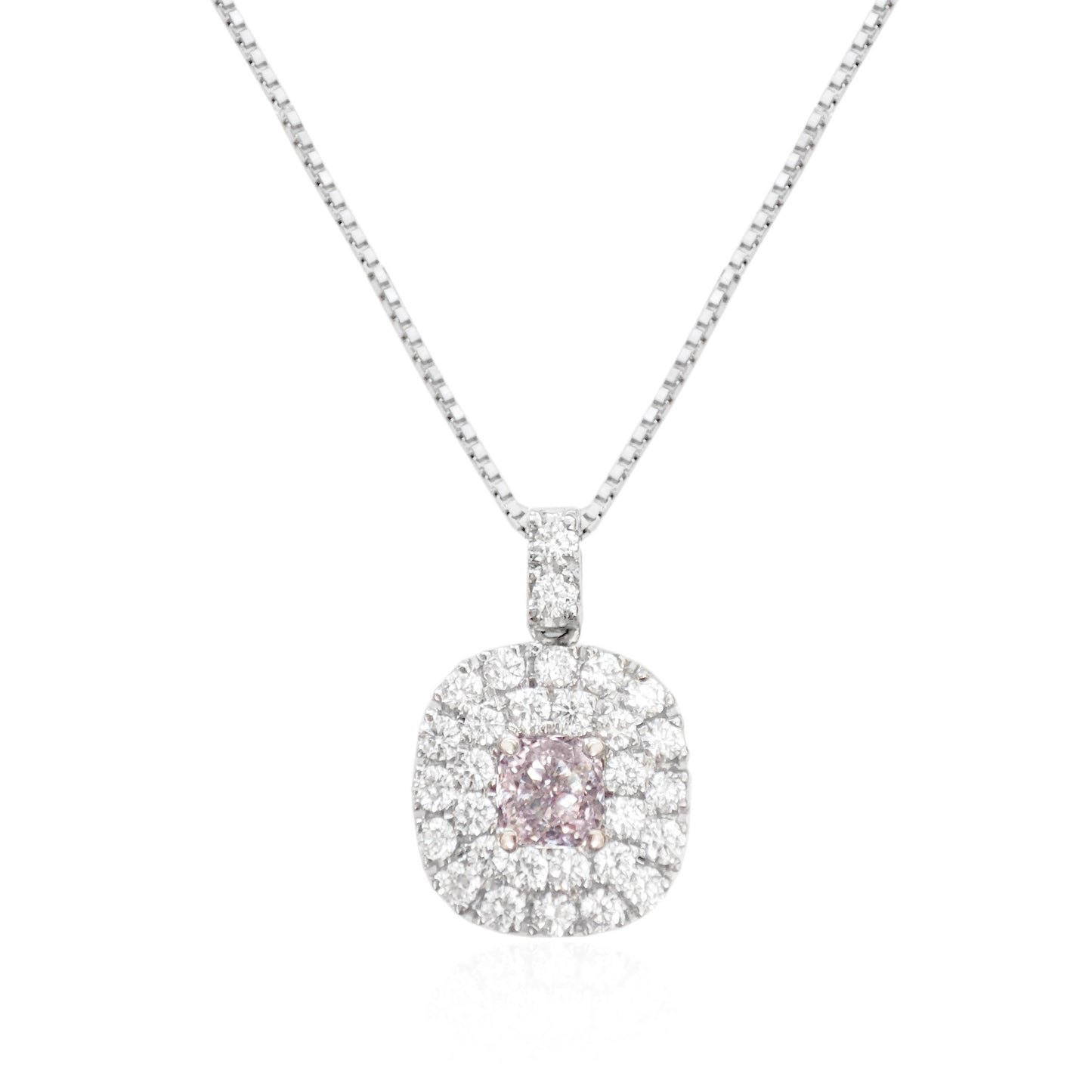 ピンクダイヤモンドネックレス クッション 0.71ct VS2 画像
