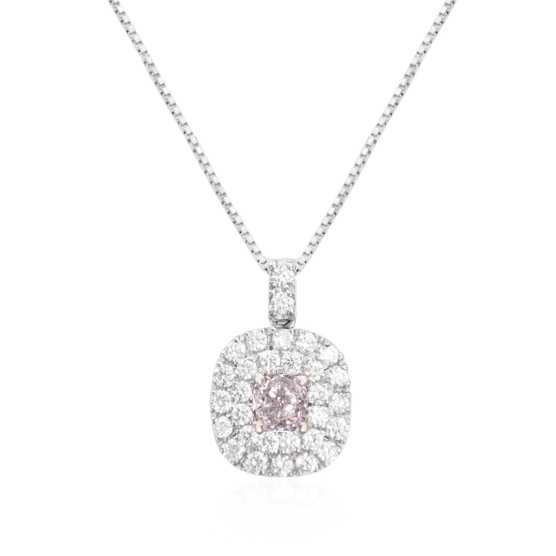 ピンクダイヤモンドネックレス クッション 0.71ct VS2 画像