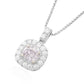 PT950/850 ピンク ダイヤモンドペンダントネックレス 0.71ct Very Light Purplish Pink VS2 クッション