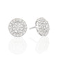 18K White Gold Natural Diamond Halo Earrings Adjustable Design - 1.16ct