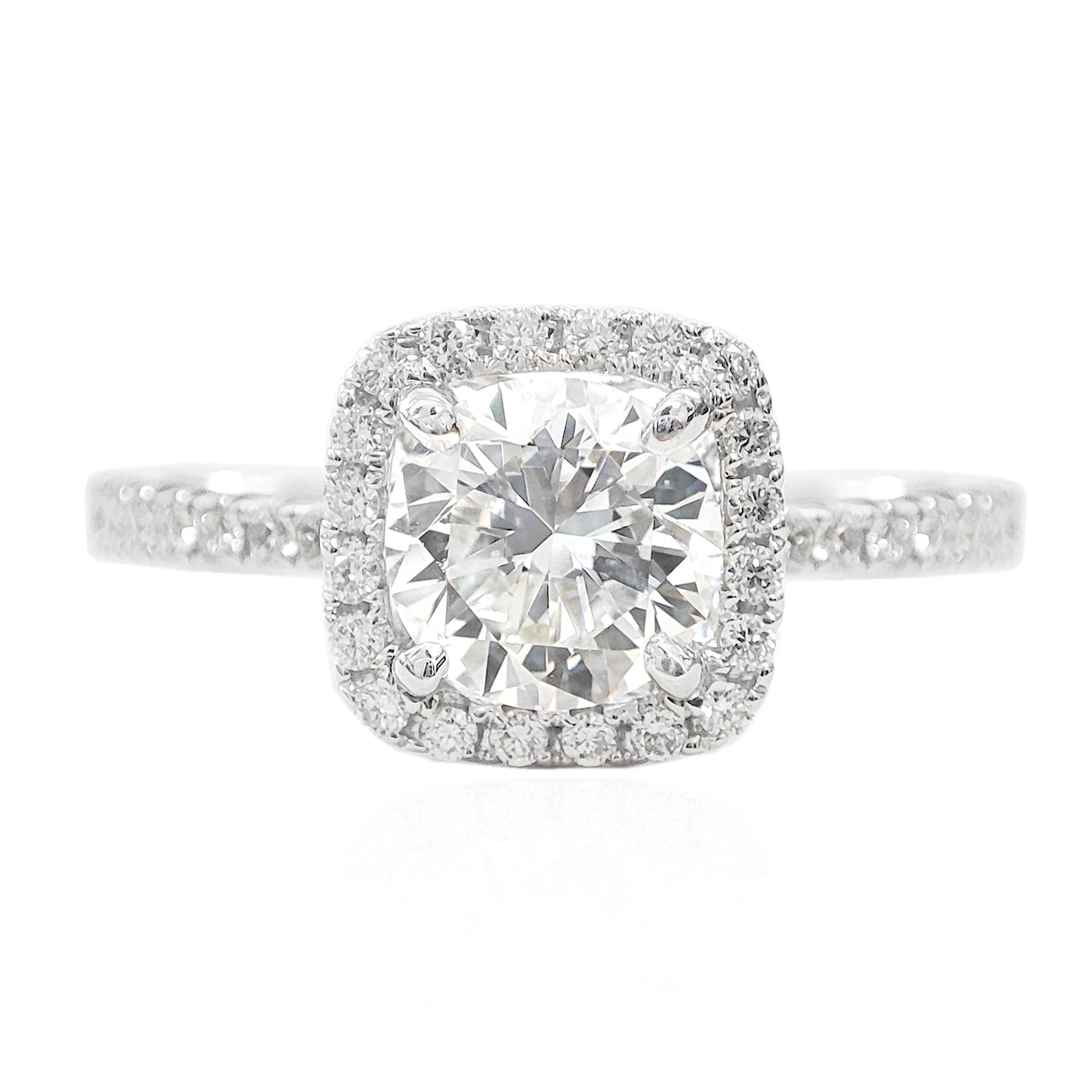18KWG ダイヤモンドリング 0.983ct SI1 ほぼ無色 Near Colorless G ラウンド 画像