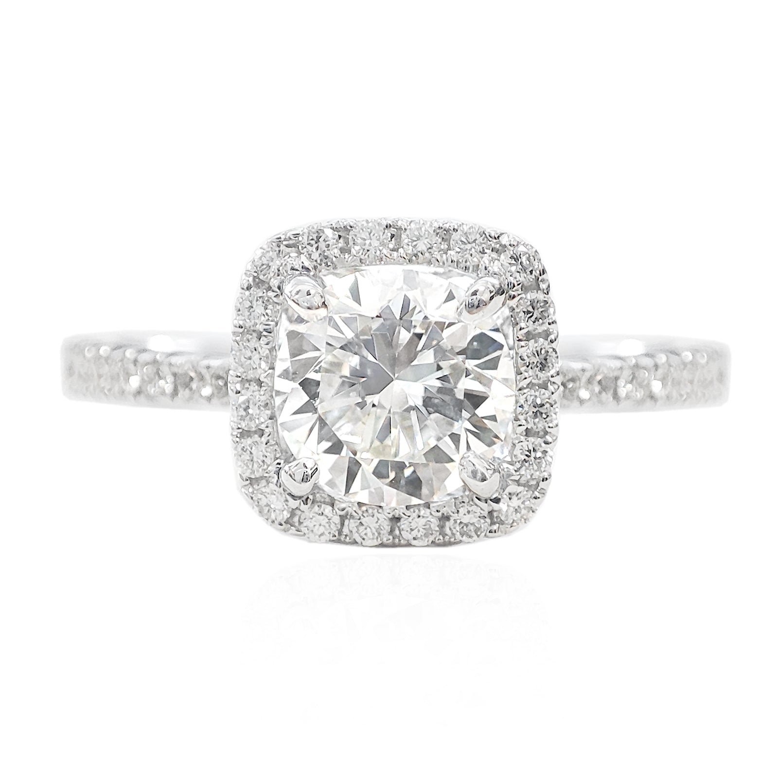 18KWG ダイヤモンドリング 0.983ct SI1 ほぼ無色 Near Colorless G ラウンド 画像