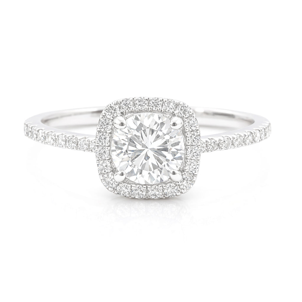 18K ほぼ無色Gダイヤモンドリング 0.983ct SI1 ラウンド