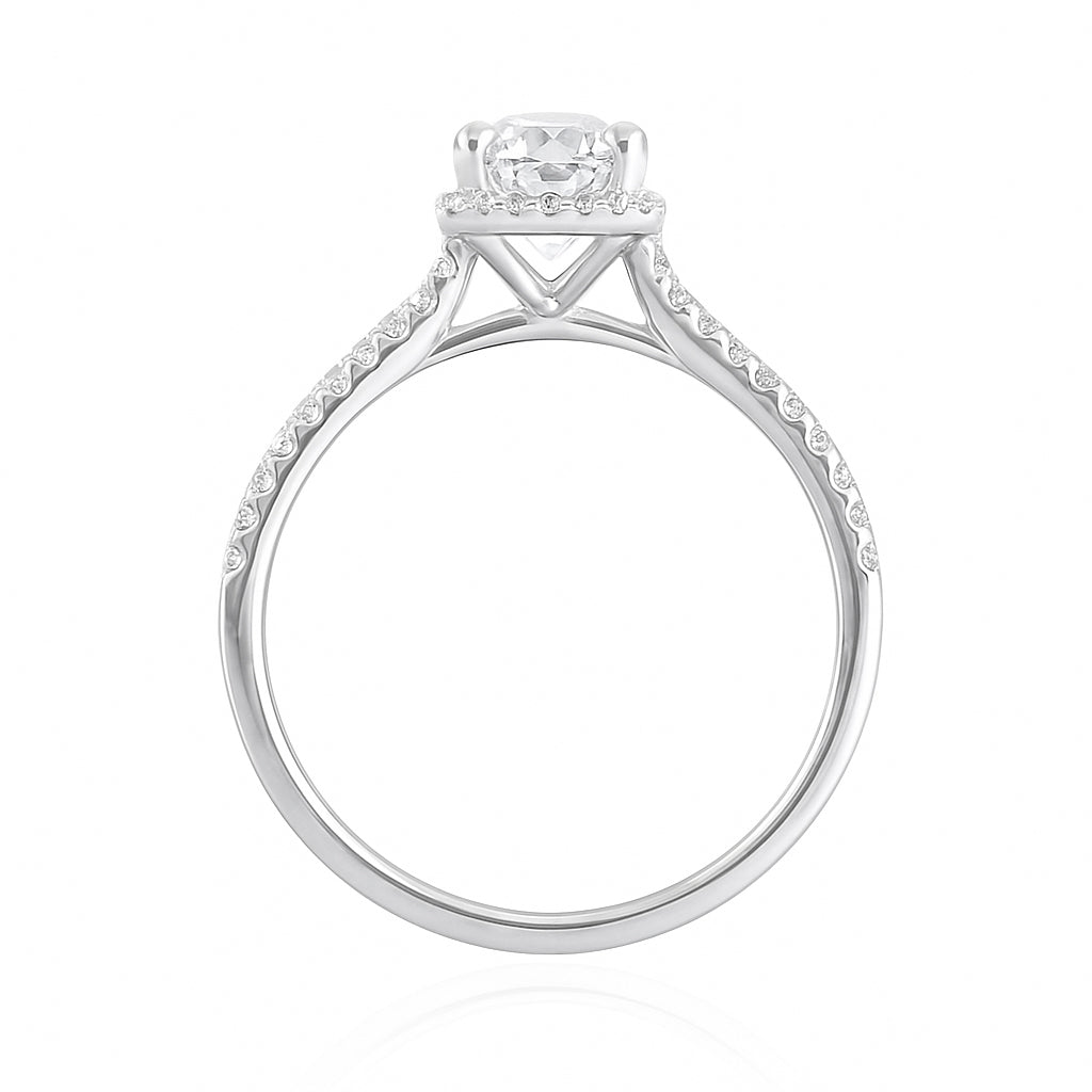 18KWG ダイヤモンドリング 0.983ct SI1 ほぼ無色 Near Colorless G ラウンド 横画像