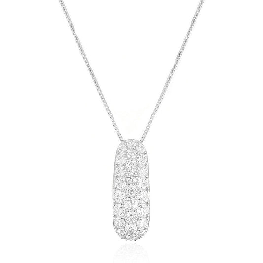 K18 ラウンドダイヤモンドペンダントネックレス 18KWG - 1ct 画像