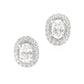 18KWG ほぼ無色F-G 天然ダイヤモンドピアス 0.888ct オーバルカット