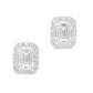 18KWG 無色D-E 天然ダイヤモンドピアス 1.223ct エメラルドカット