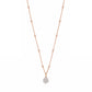 18KPG 花柄 ラウンドダイヤモンド ペンダントネックレスクラスター 0.28ct