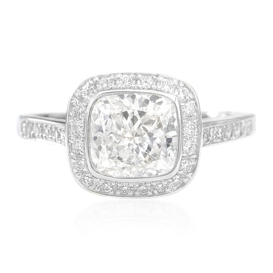 Cushion-cut Colorless Diamond Ring - 1.25ct