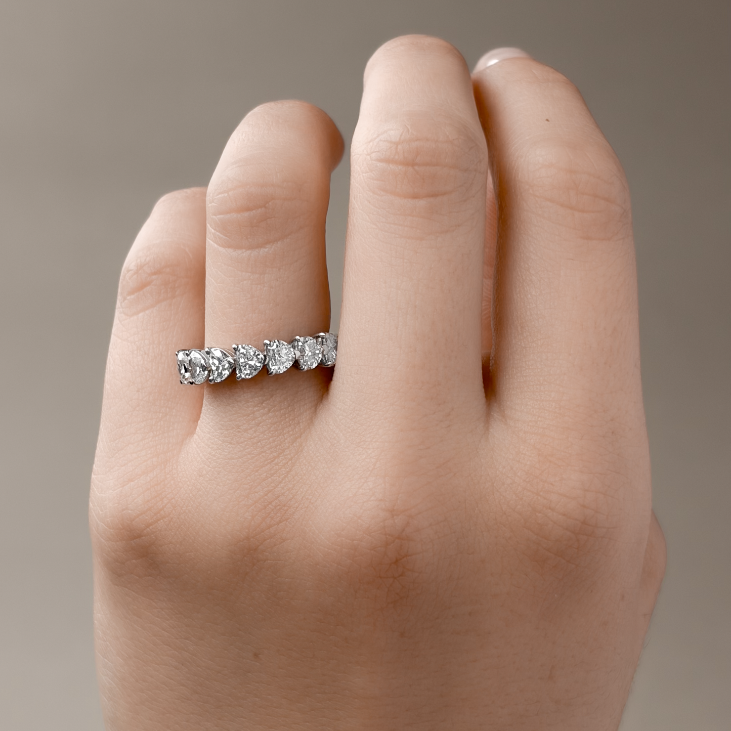 PT900 ダイヤモンドハートハーフエタニティリング 1.477ct