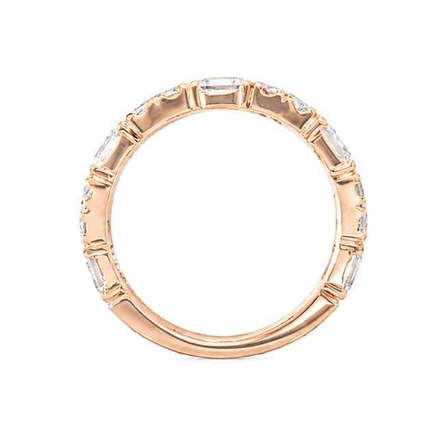 Round & Emerald-cut Diamond Eternity Ring - approx. 1.07ct