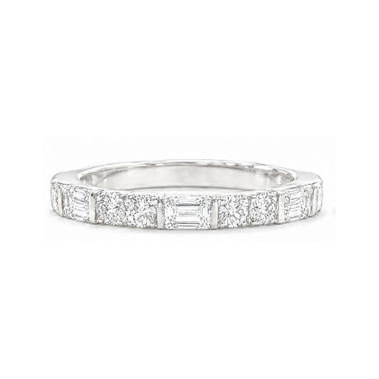 ラウンド・エメラルドカット ダイヤモンド エタニティリング - 約1.07ct