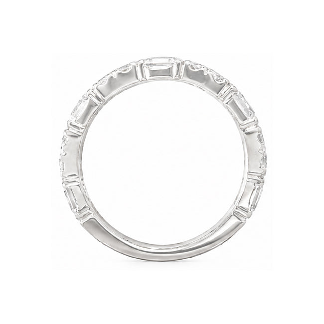 Round & Emerald-cut Diamond Eternity Ring - approx. 1.07ct