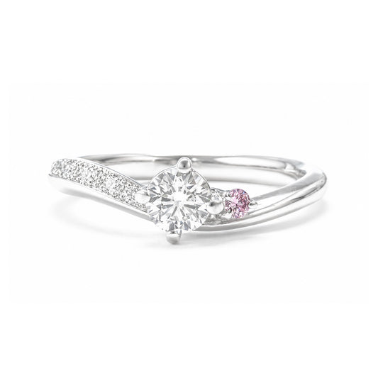 PT900 Colorless E Natural Diamond Ring 0.423ct Round Cut
