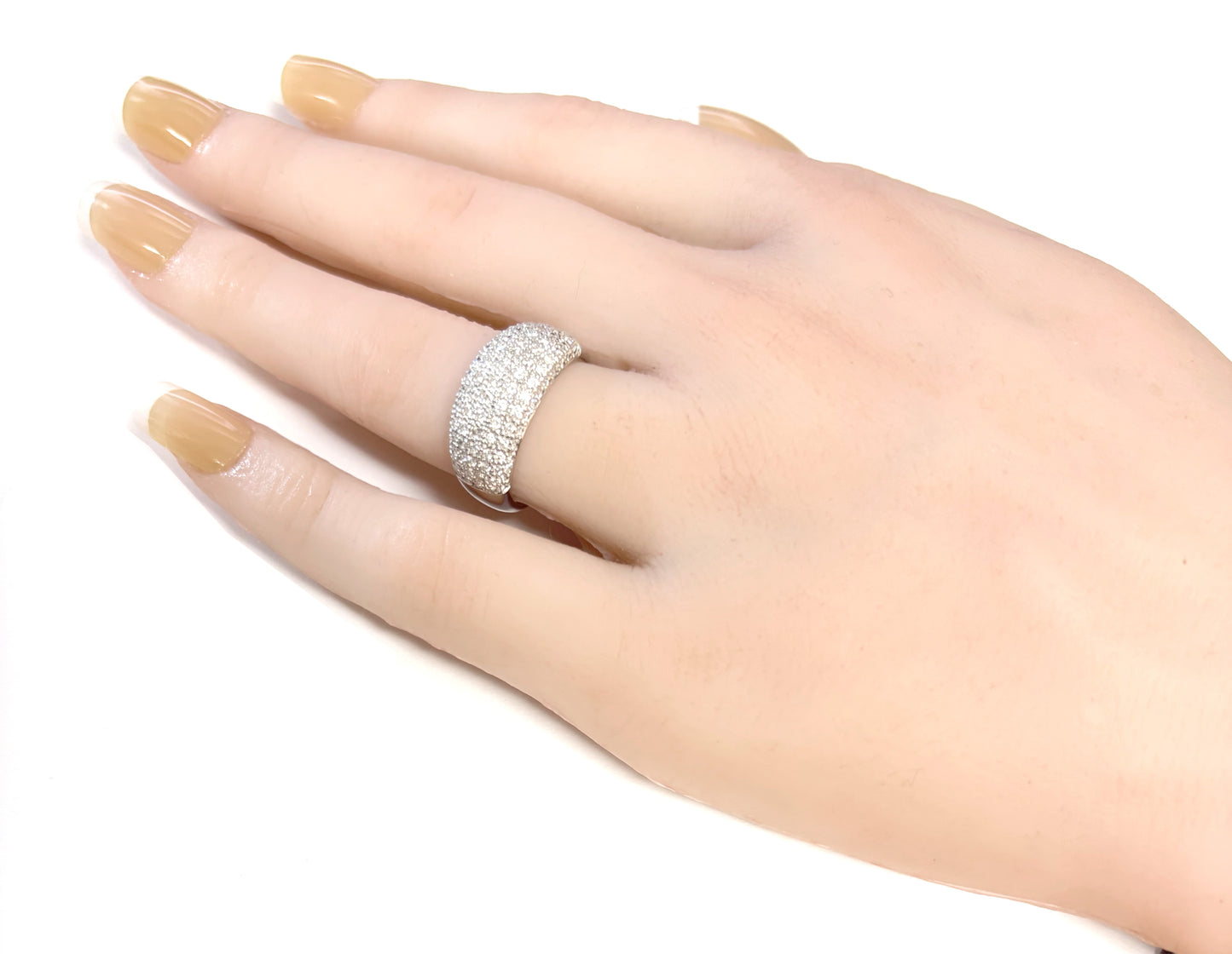 18K パヴェダイヤモンドリング ラウンドカット 0.75ct