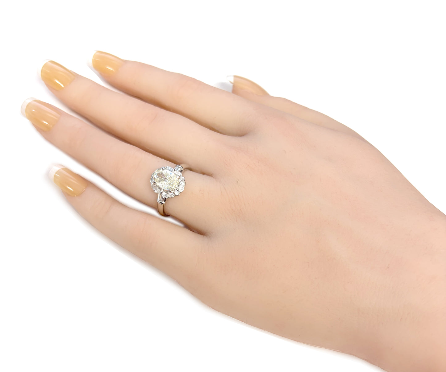Oval Faint Yellow Diamond Ring - 1.649ct  