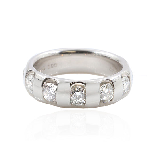 Five Stones Round Cut Diamond Ring - 1.2ct